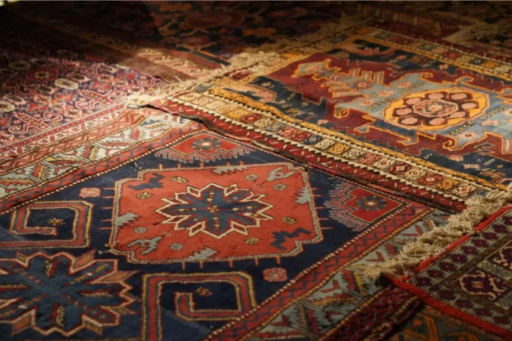 Nylon carpet with a durable surface and woven texture
